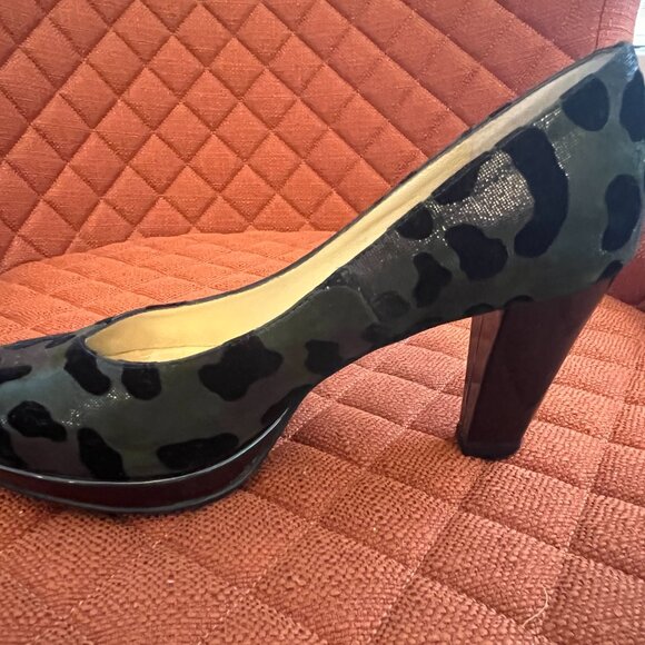 Peter Kaiser Animal Print heels green/black Size 6.5 - Picture 4 of 6